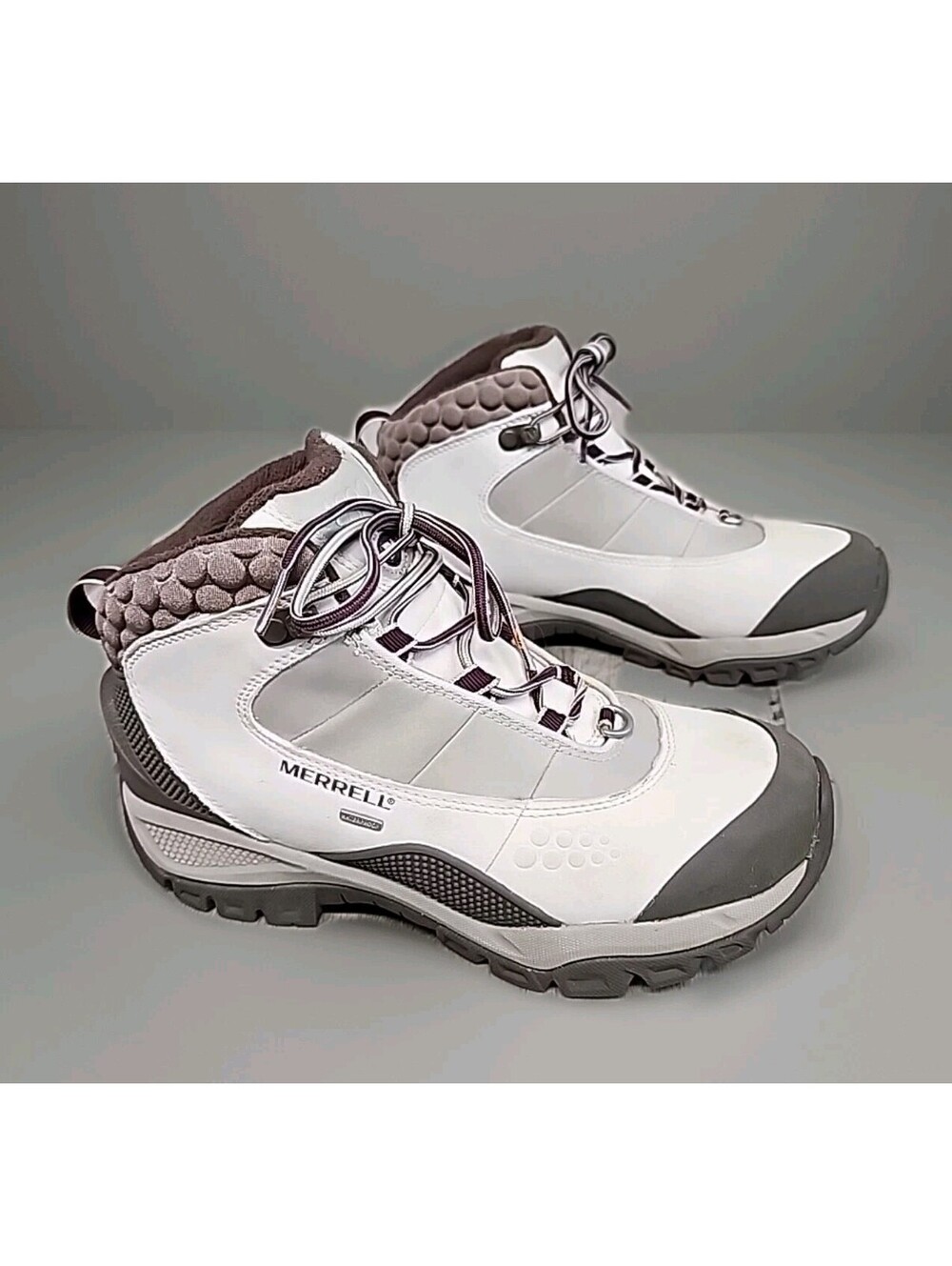 Merrell Arctic Fox 6 Women's Sz 7 Waterproof Silver Birch Hiking Boots Primaloft